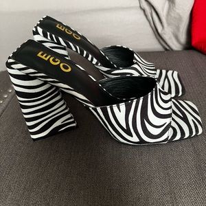 Zebra Print Heels *never worn*
